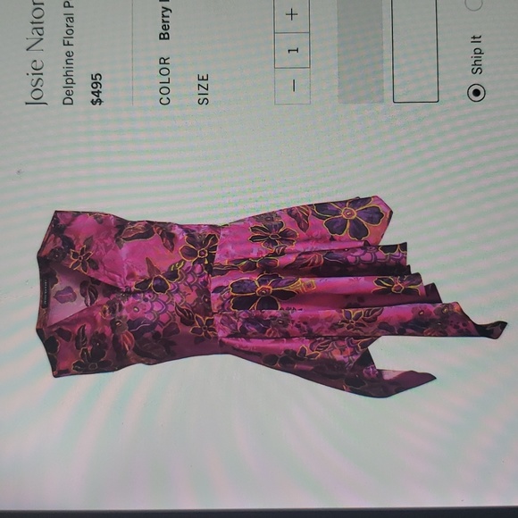 Josie Natori designer floral silk peplum top nwot - Picture 4 of 5